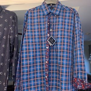 Tailorbyrd Men’s Plaid Button-down Collar Shirt